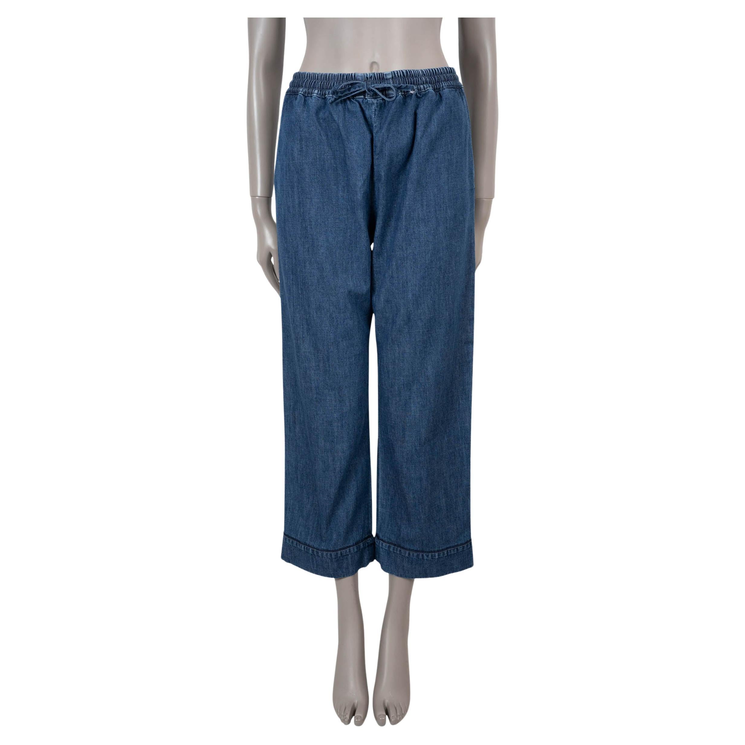 Pantalon de denim large 2023 en coton bleu de VALENTINO 40 S en vente