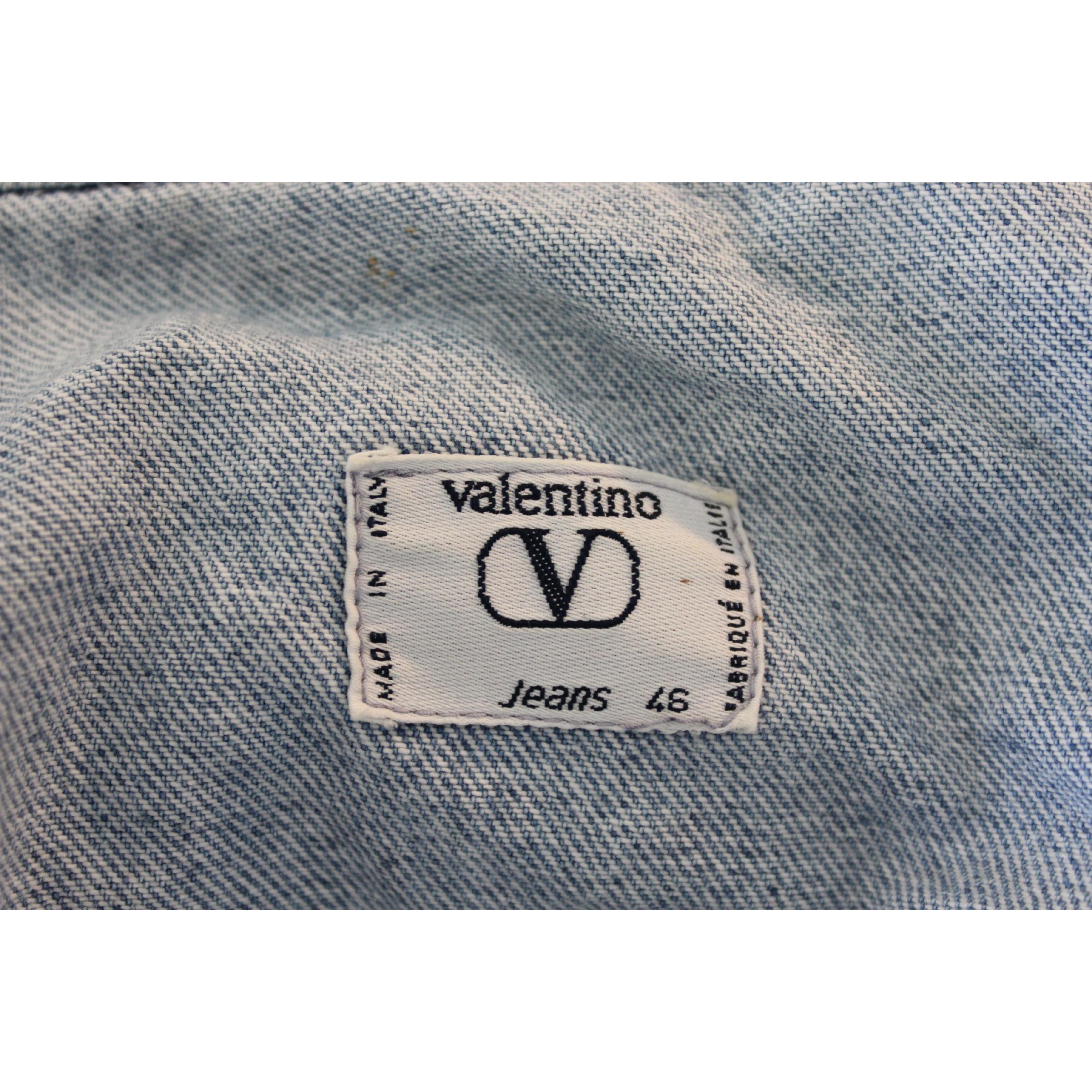 Valentino Blue Cotton Colored Insert Vintage Denim Jacket 80s  2