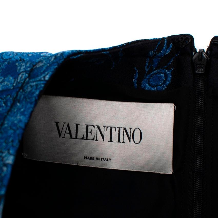 Mini Vestido Valentino Azul Brocado Delft en venta 5