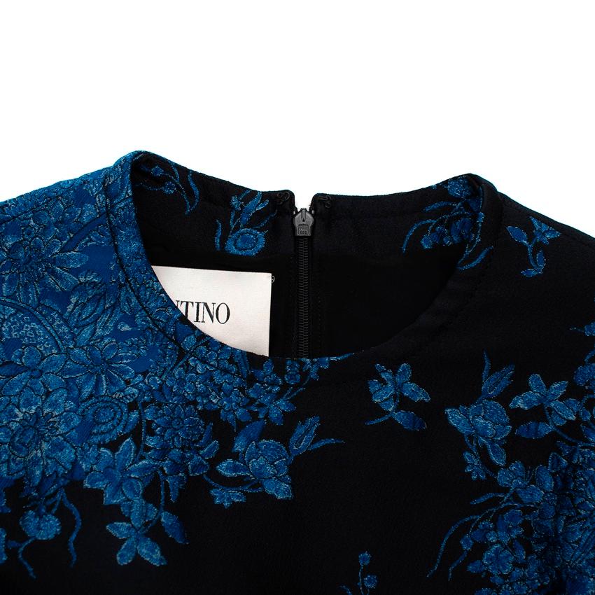 Mini Vestido Valentino Azul Brocado Delft en Excelente estado para la venta en London, GB