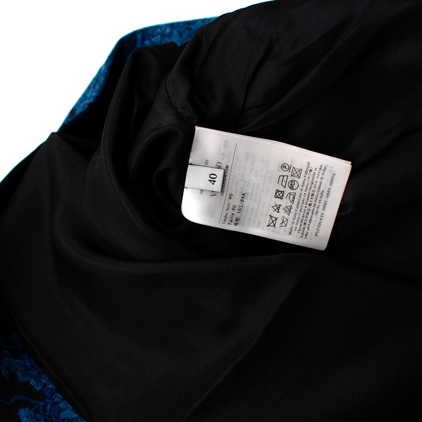 Mini Vestido Valentino Azul Brocado Delft en venta 3