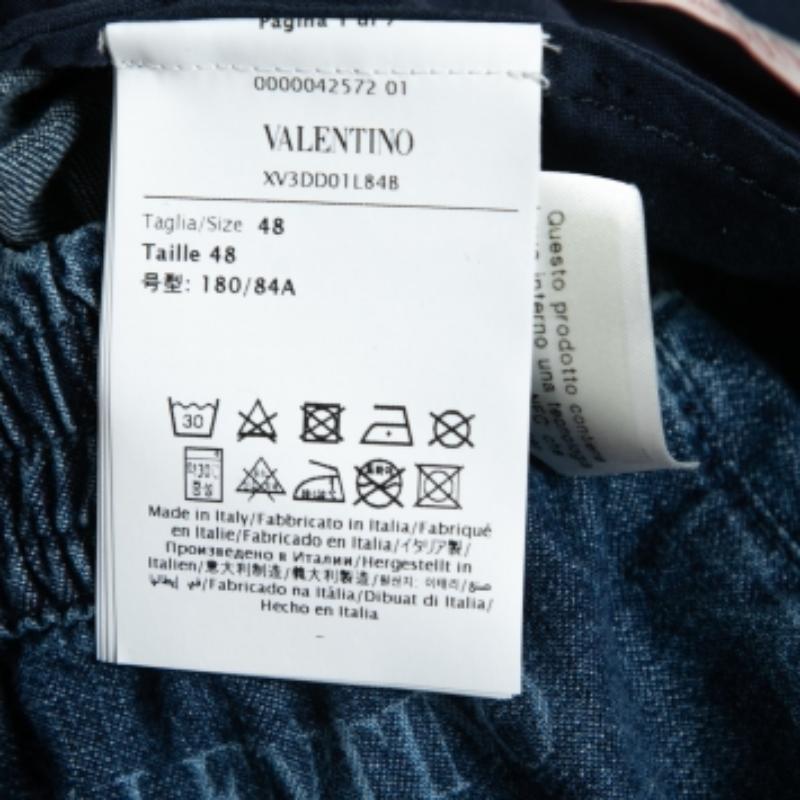Valentino - Short en denim bleu à taille élastique M en vente 1