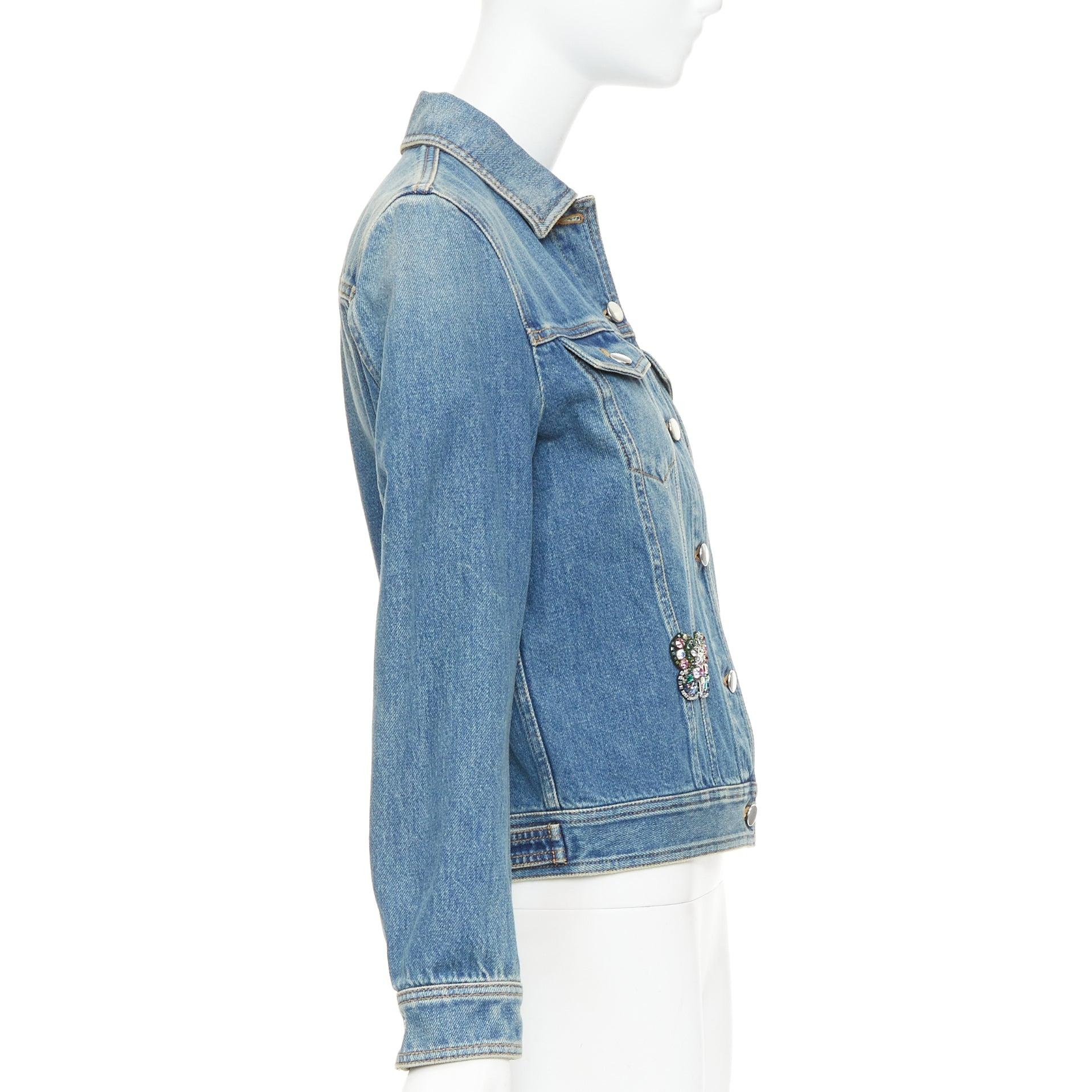 VALENTINO cazadora vaquera azul adornada con mariposa joya IT40 S en venta 1