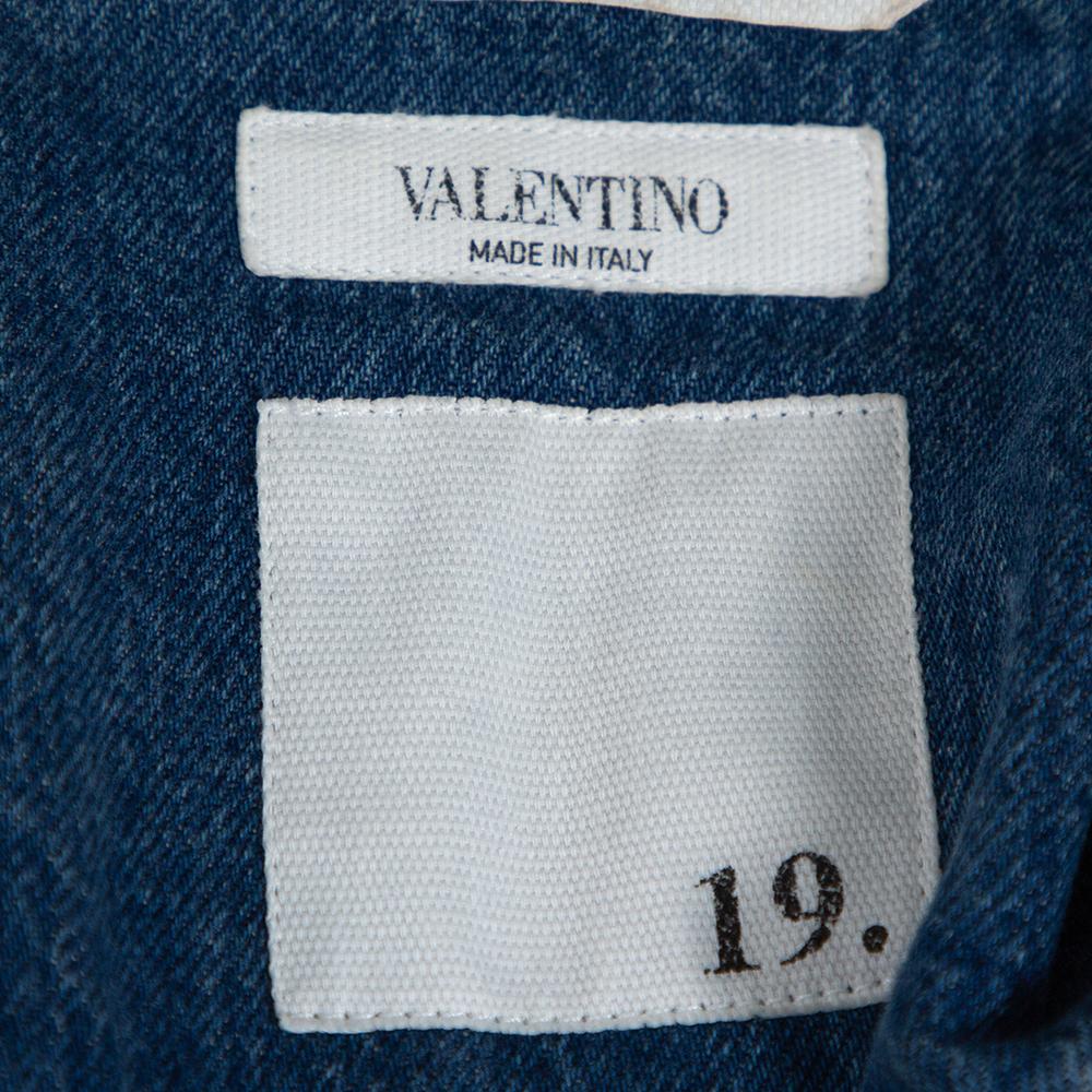 Women's Valentino Blue Denim Rockstud Untitled 19 Jacket M