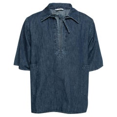 Valentino Blue Denim Short Sleeve Shirt M