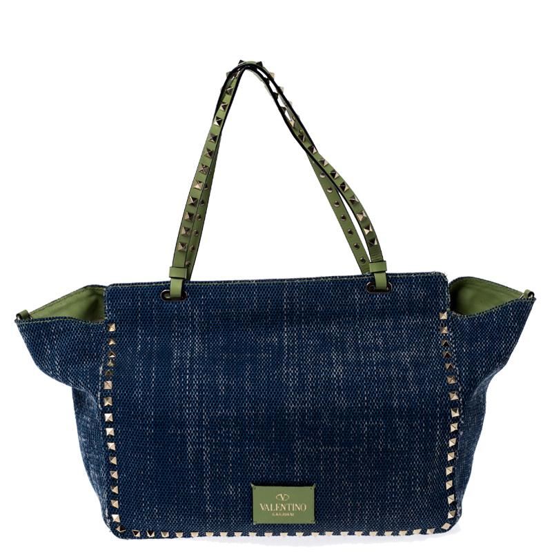 valentino denim rockstud bag