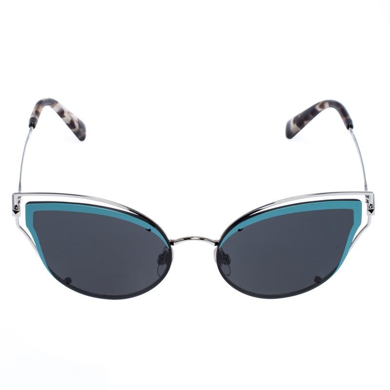 Women's Valentino Blue/Grey Smoke VA2015 Cat Eye Sunglasses