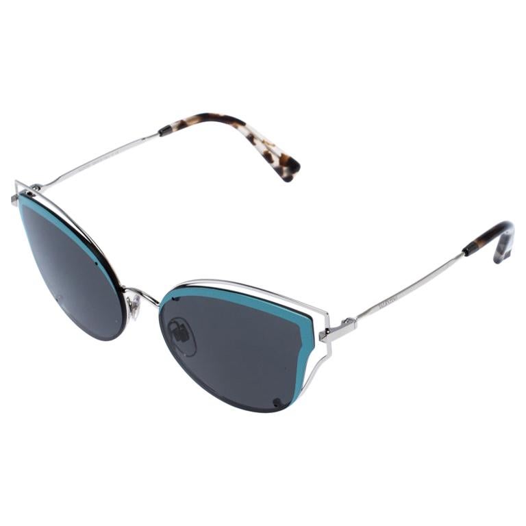 Valentino Blue/Grey Smoke VA2015 Cat Eye Sunglasses