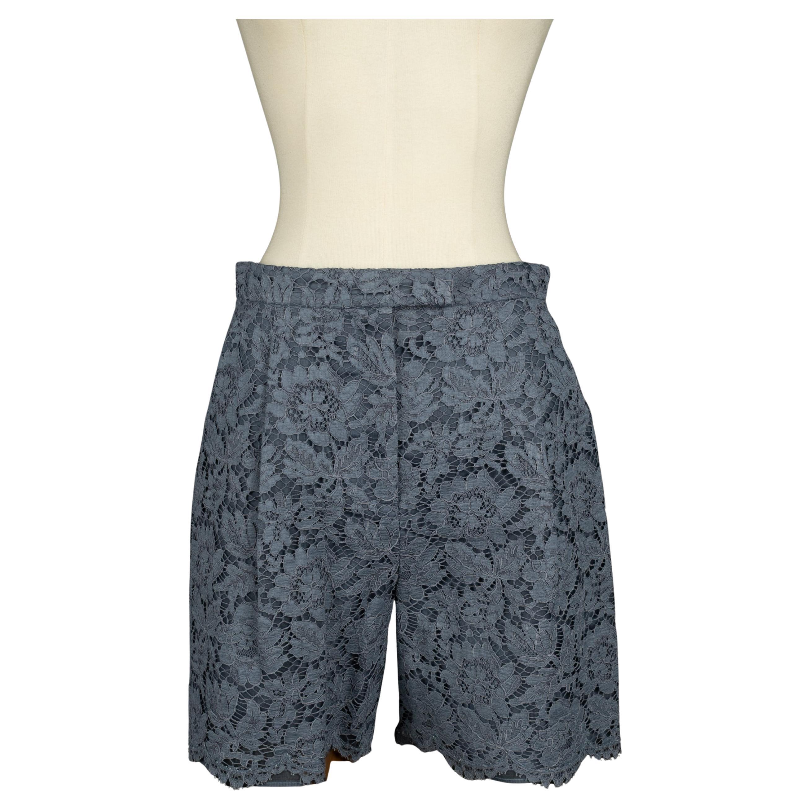 Valentino blue lace shorts