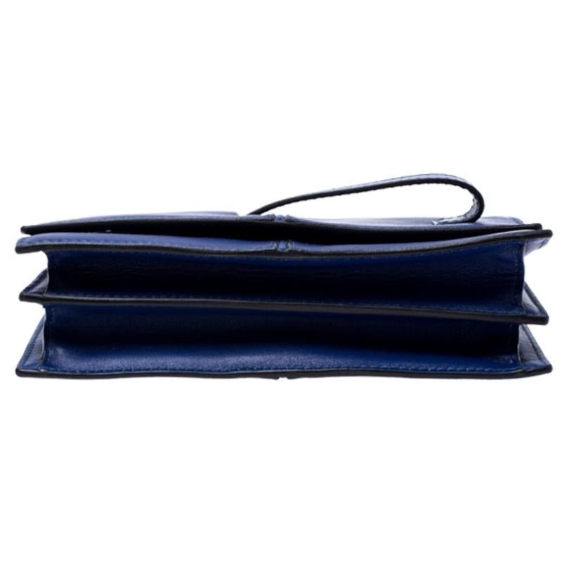 Women's Valentino Blue Leather MOC Clutch