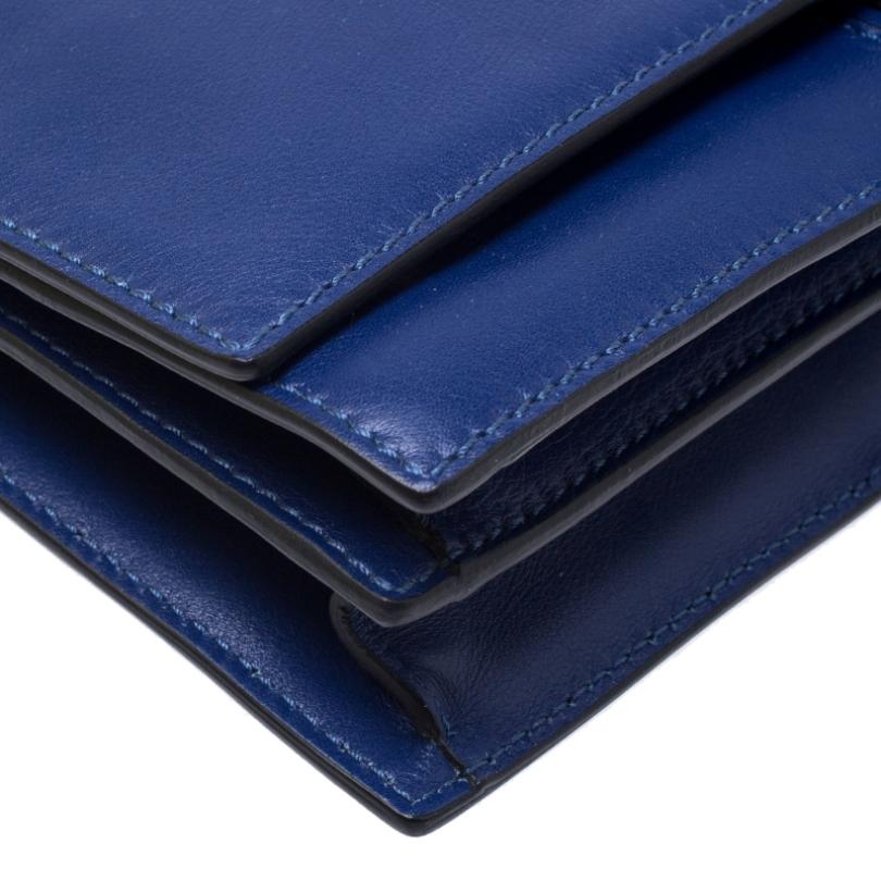 Valentino Blue Leather MOC Clutch 1