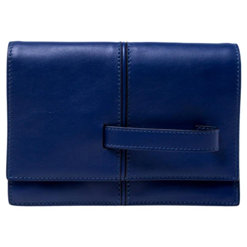 Valentino Blue Leather MOC Clutch