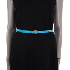 VALENTINO blue leather ROCKSTUD 15MM SKINNY WAIST Belt 75