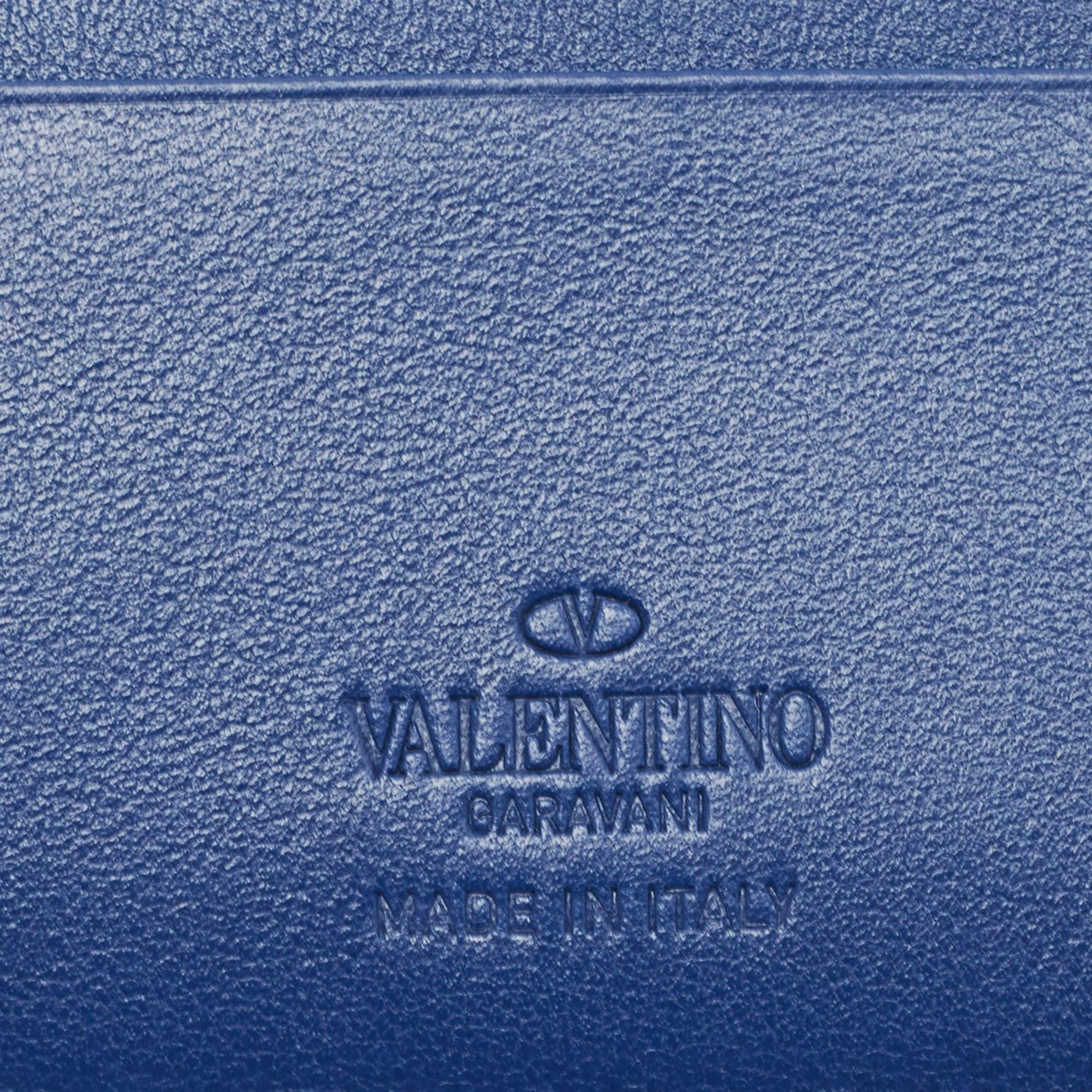 Valentino Blue Leather Rockstud Bifold Wallet 4