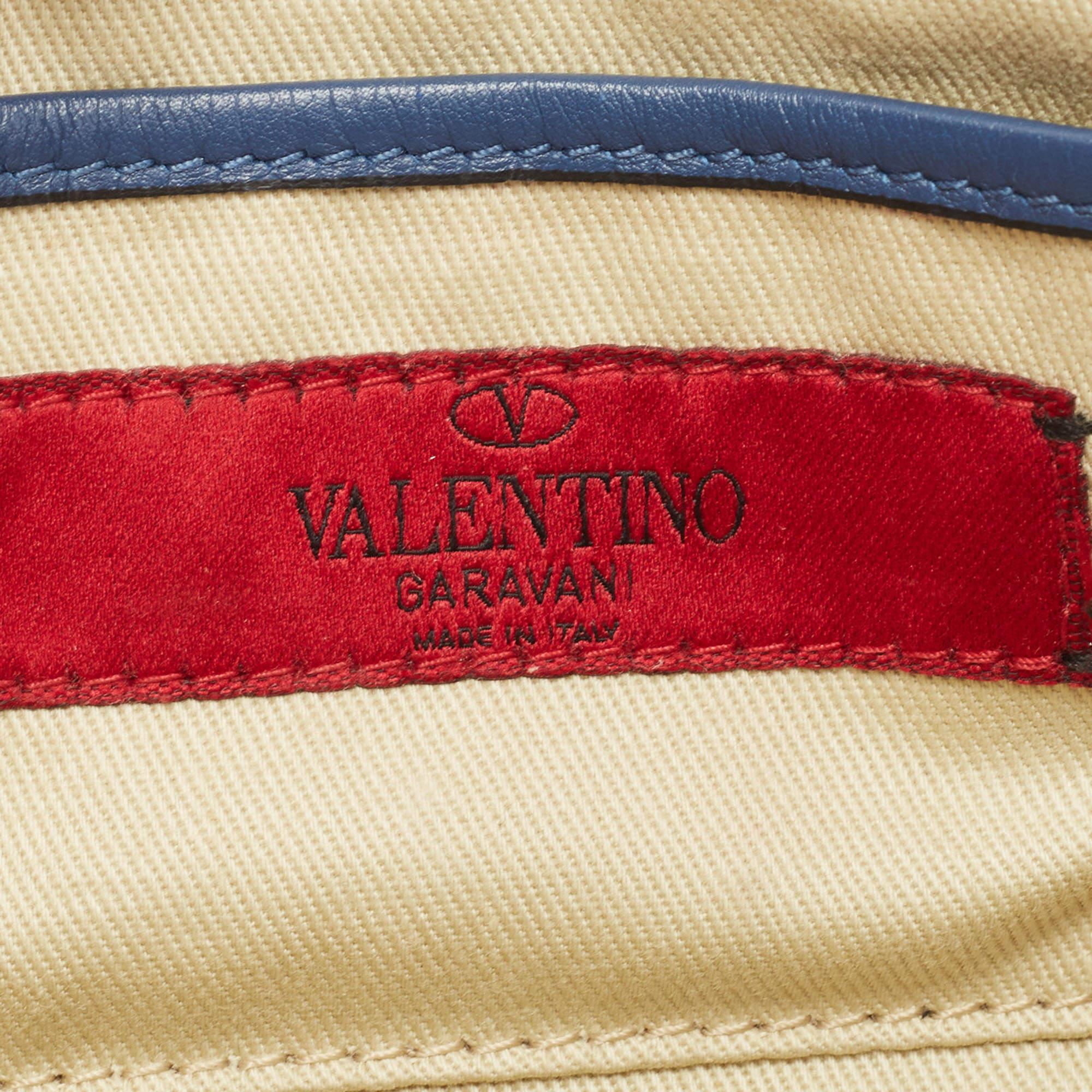 Valentino Blue Leather Rockstud Camera Crossbody Bag 6