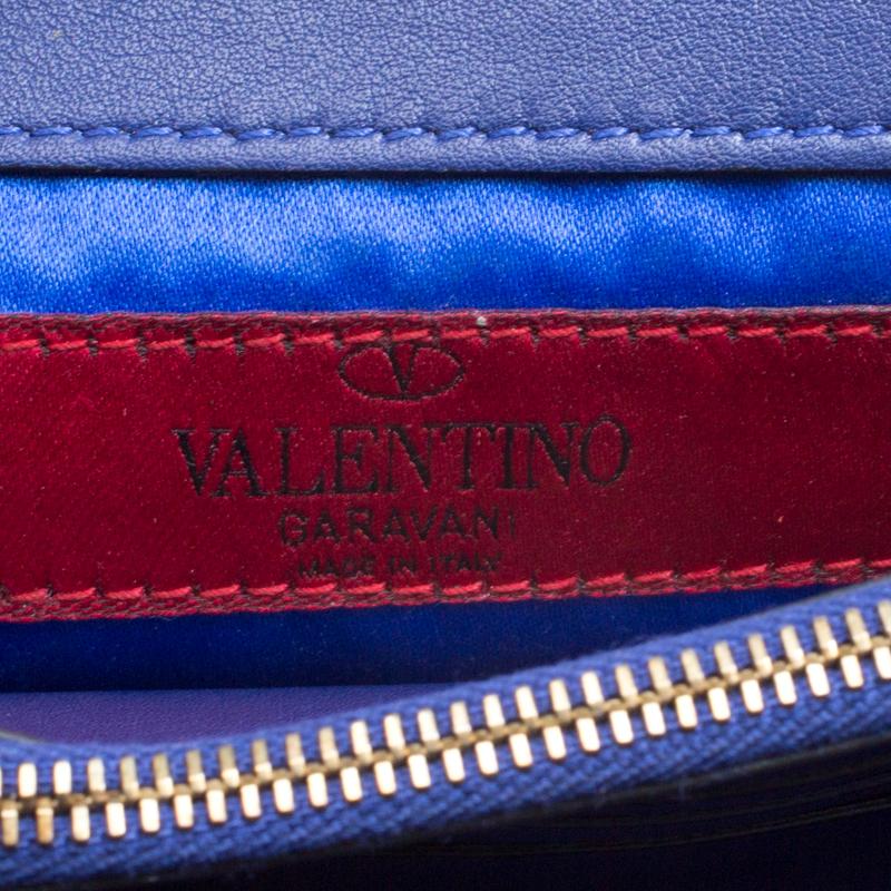 Valentino Blue Leather Rockstud Chain Shoulder Bag 3