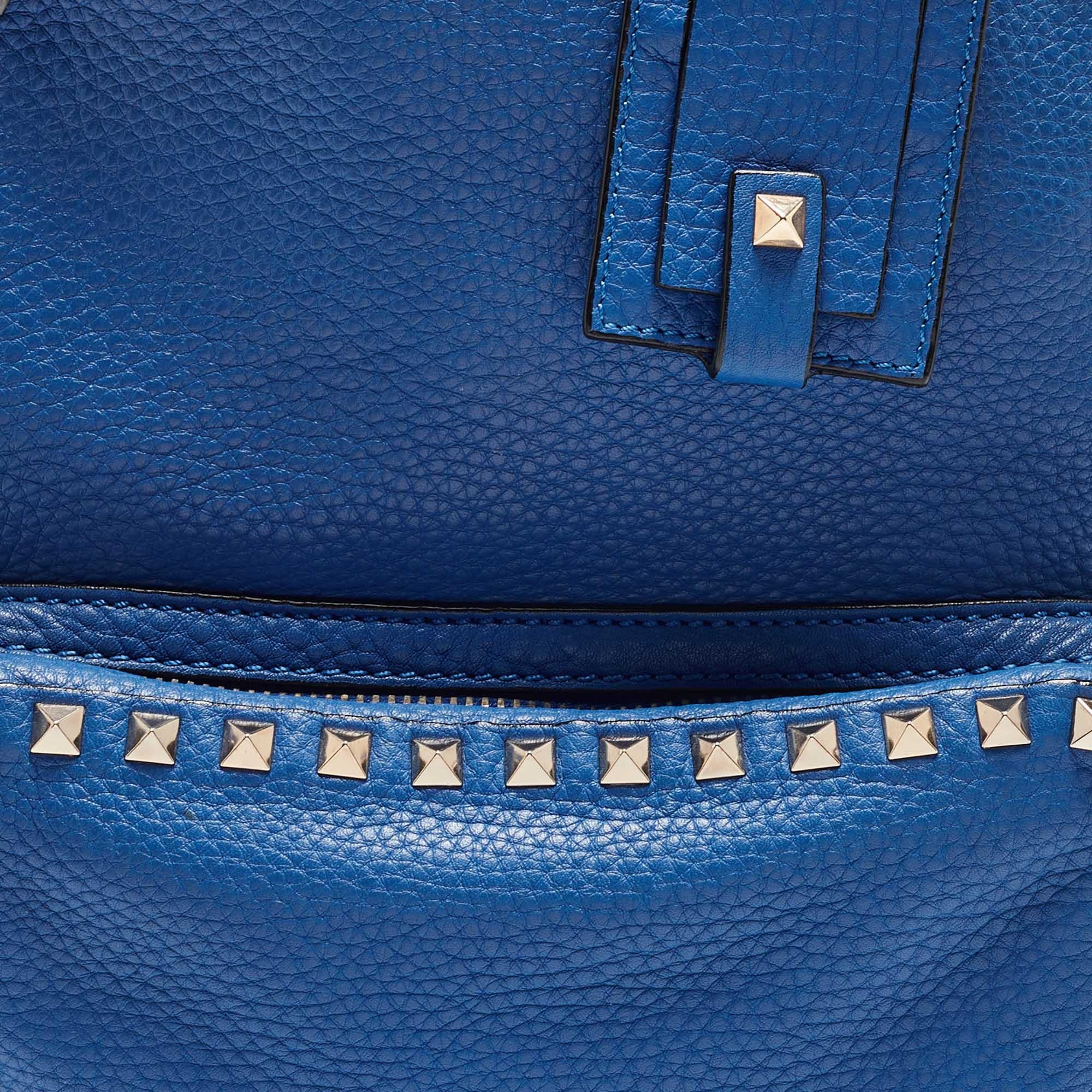 Valentino Blue Leather Rockstud Front Pocket Backpack 6