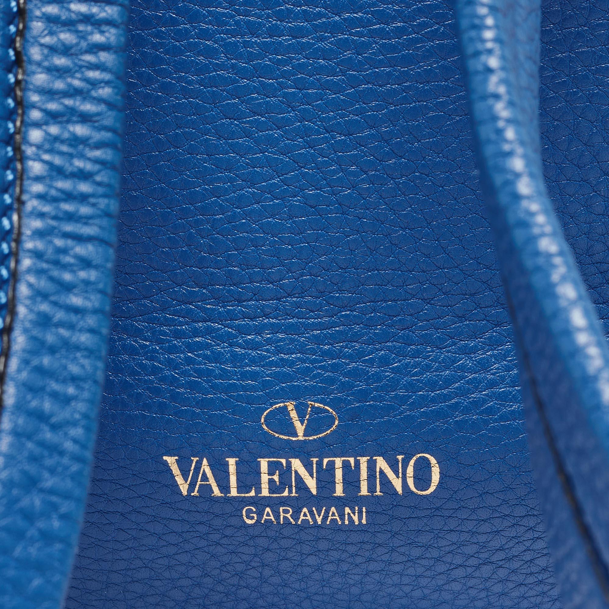 Valentino Blue Leather Rockstud Front Pocket Backpack 10
