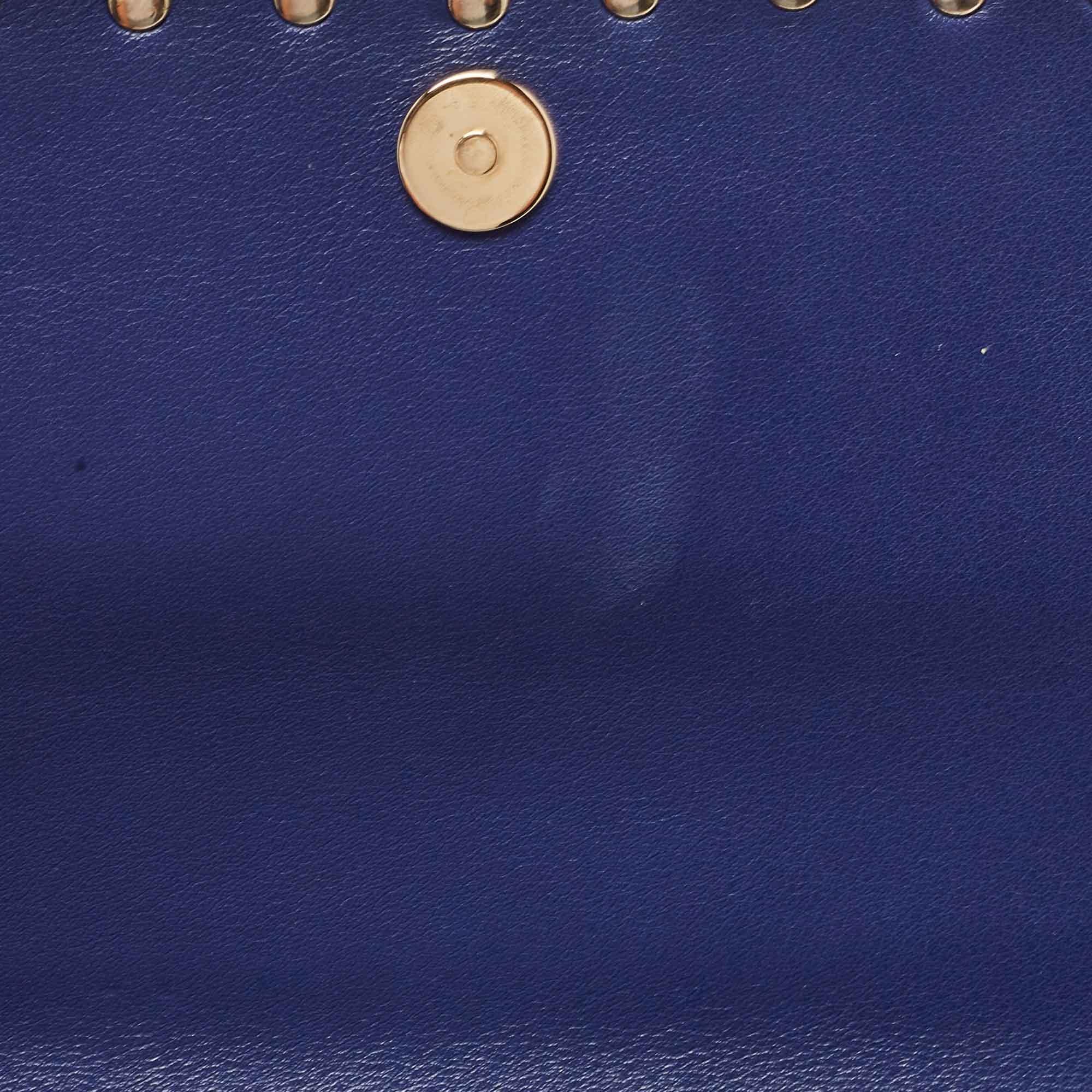 Valentino Blue Leather Rockstud Mini Chain Crossbody Bag 12