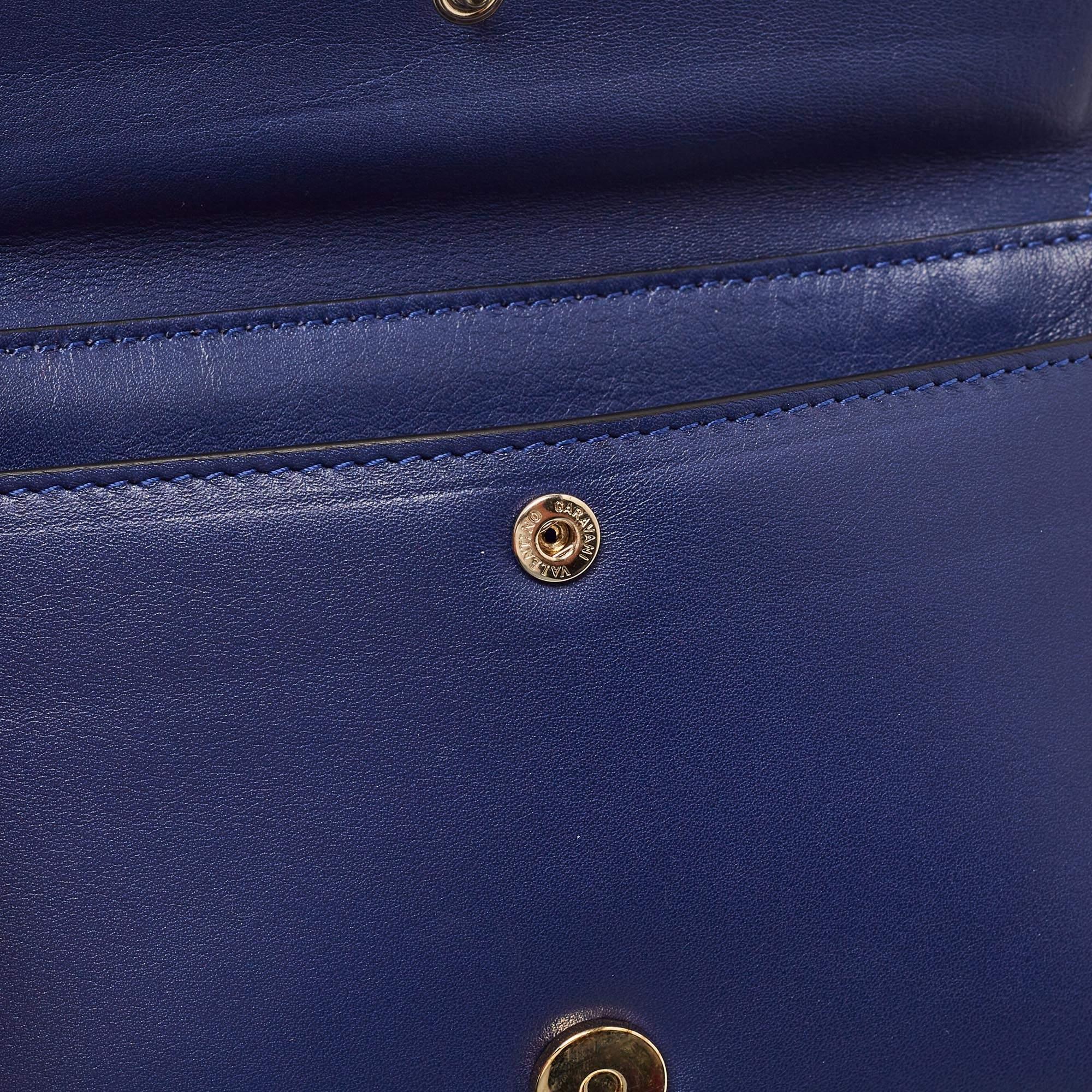 Valentino Blue Leather Rockstud Mini Chain Crossbody Bag 4