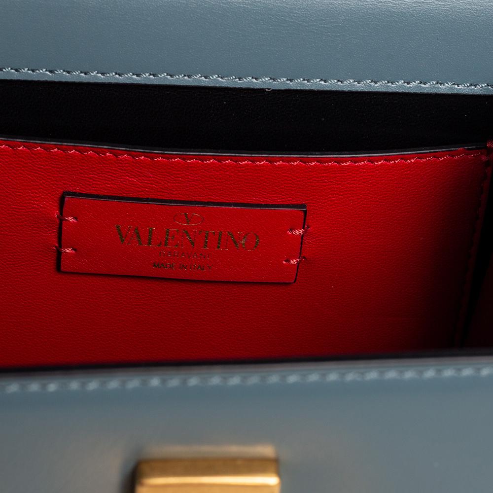 Valentino Blue Leather V Sling Shoulder Bag 5
