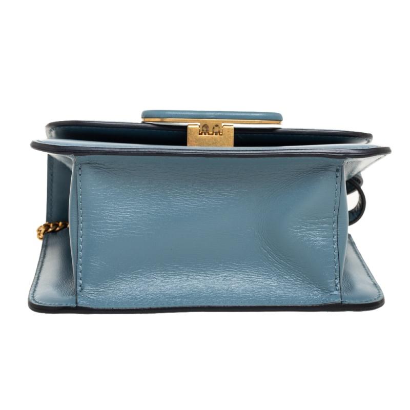 Valentino Blue Leather V Sling Shoulder Bag 6