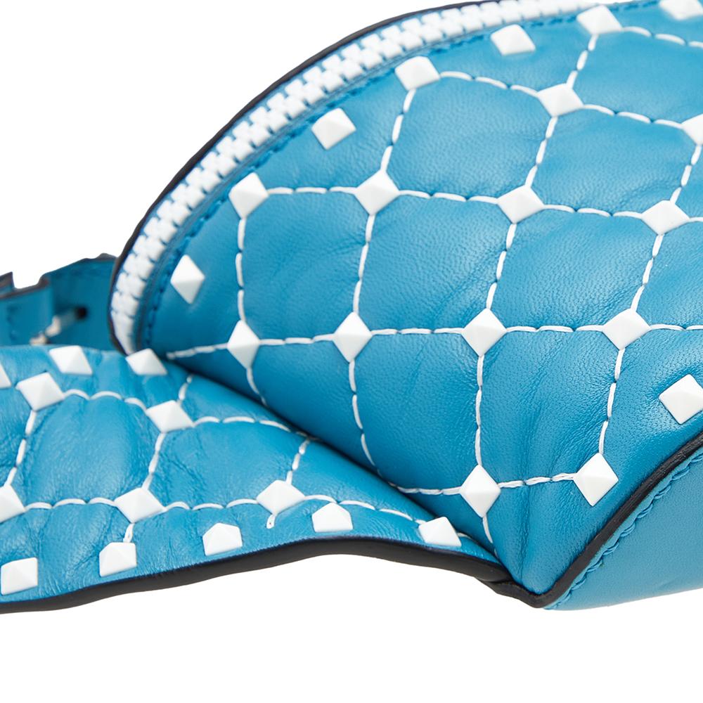 Valentino Blue Quilted Leather Rockstud Belt Bag 5