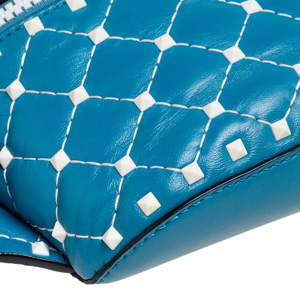 Valentino Blue Quilted Leather Rockstud Belt Bag 1