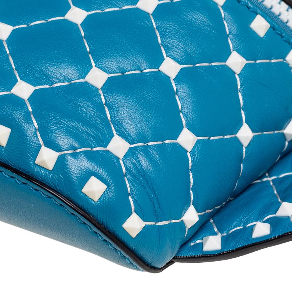 Valentino Blue Quilted Leather Rockstud Belt Bag 2