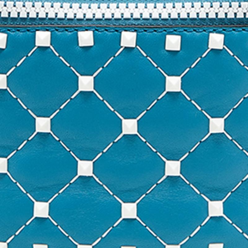 Valentino Blue Quilted Leather Rockstud Belt Bag 1