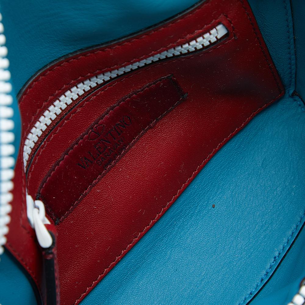 Valentino Blue Quilted Leather Rockstud Belt Bag 2