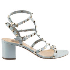 Valentino Blue Rockstud Gladiator Sandals Size IT 40