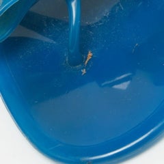 Valentino Blue Rubber Rockstud Thong Flat Sandals Size 38