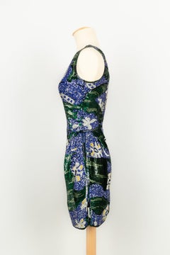 Valentino Blue Short Dress Embroidered with Sequins