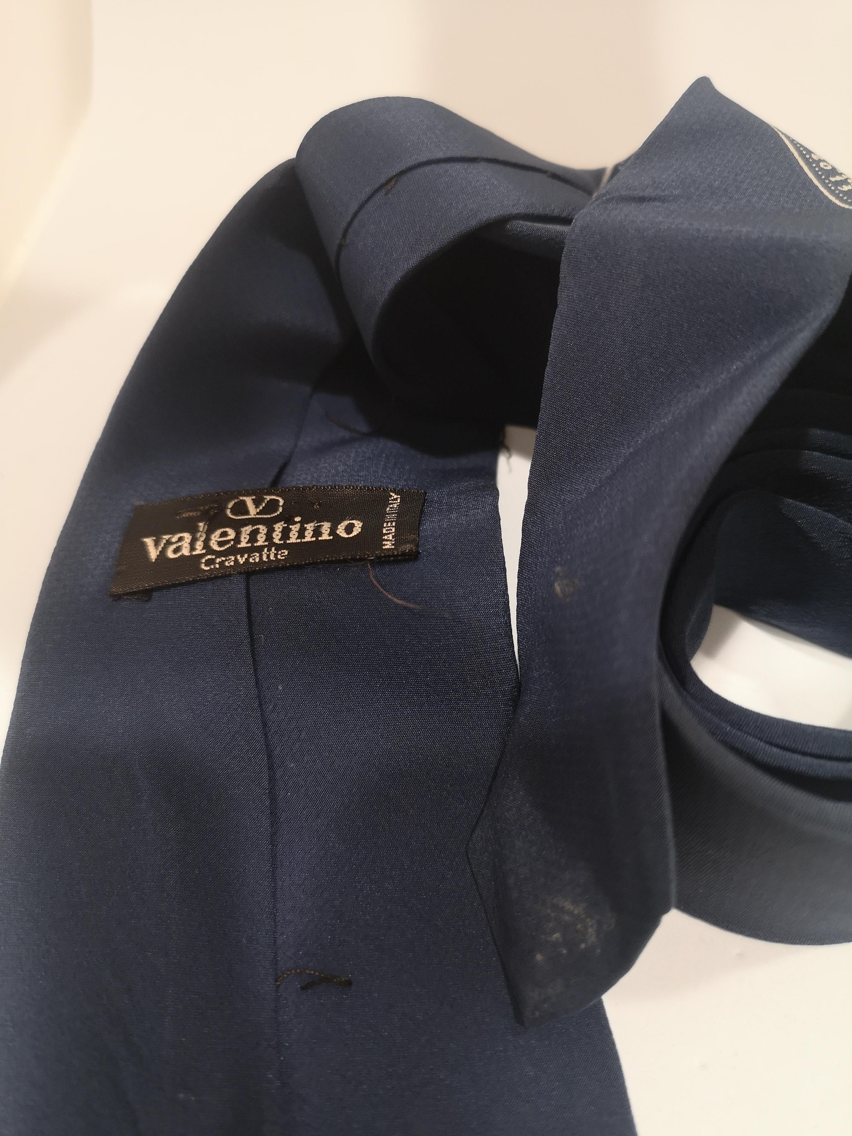 Black Valentino blue silk tie