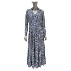Valentino Blue V-Print Maxi Dress Sz.M