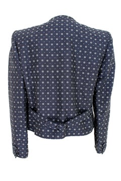 Valentino Blue White Cotton Vintage Bolero Jacket 80s