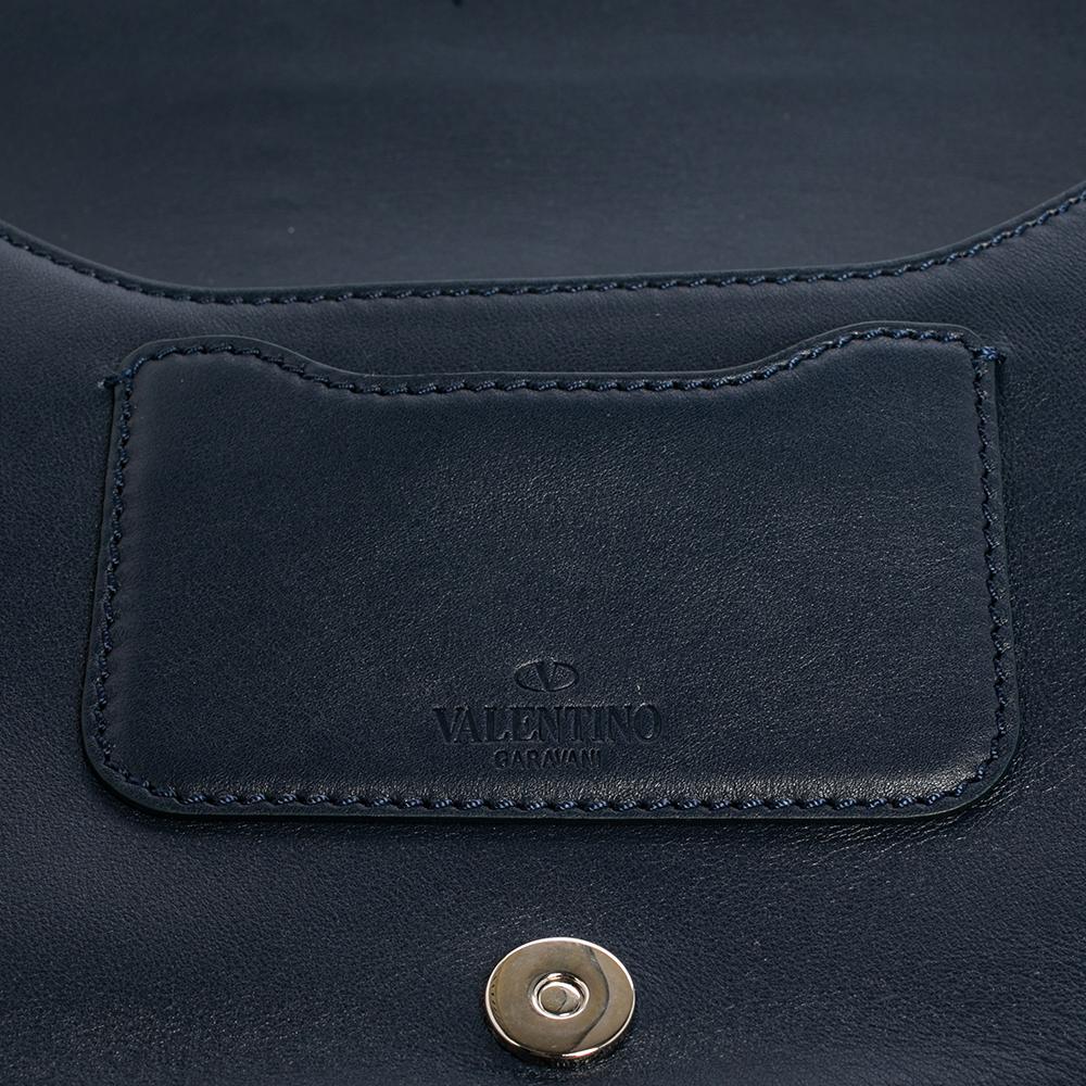Valentino Blue/White Leather Free Rockstud Saddle Bag 2