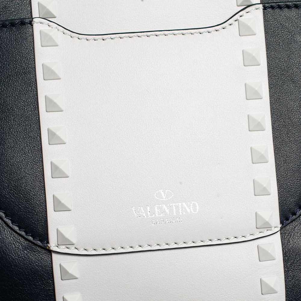 Valentino Blue/White Leather Free Rockstud Saddle Bag 1