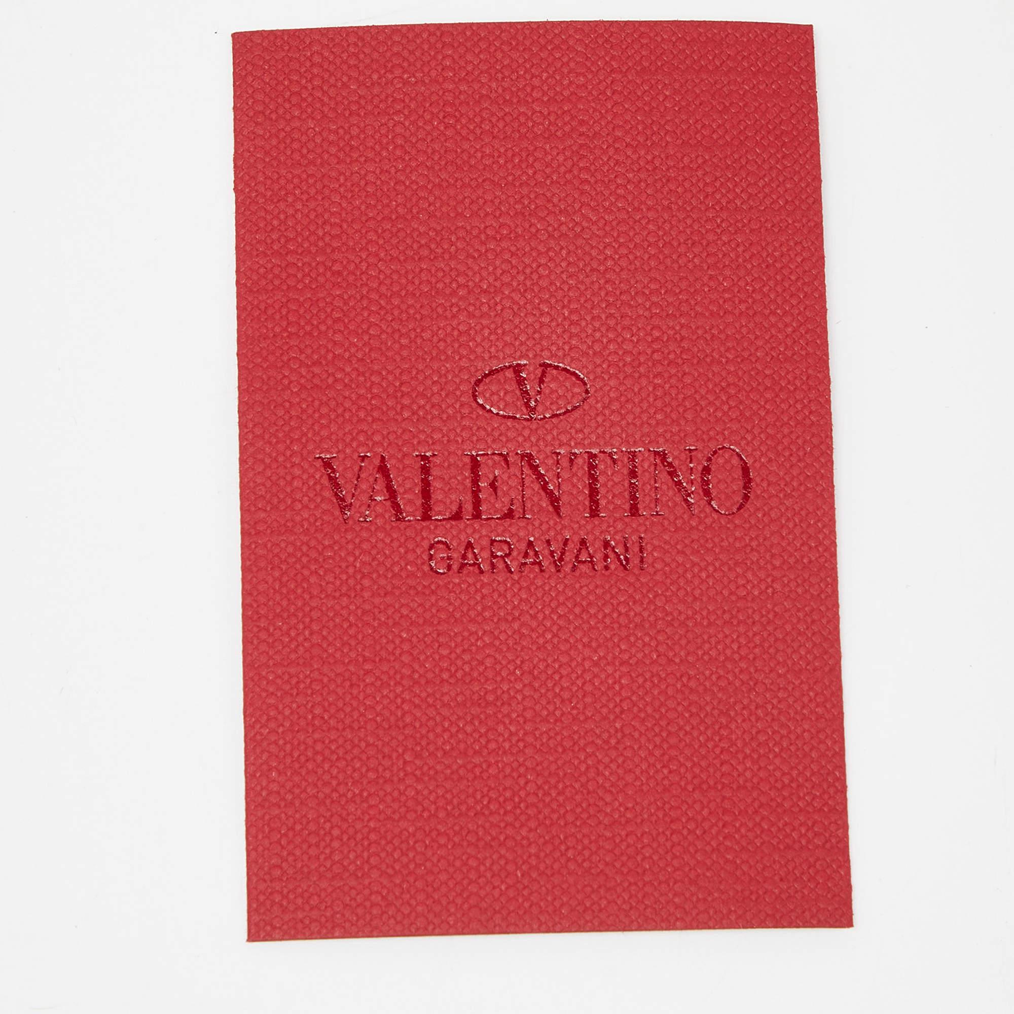 Valentino Blue/White Leather Rockstud Flap Wristlet Continental Wallet 9