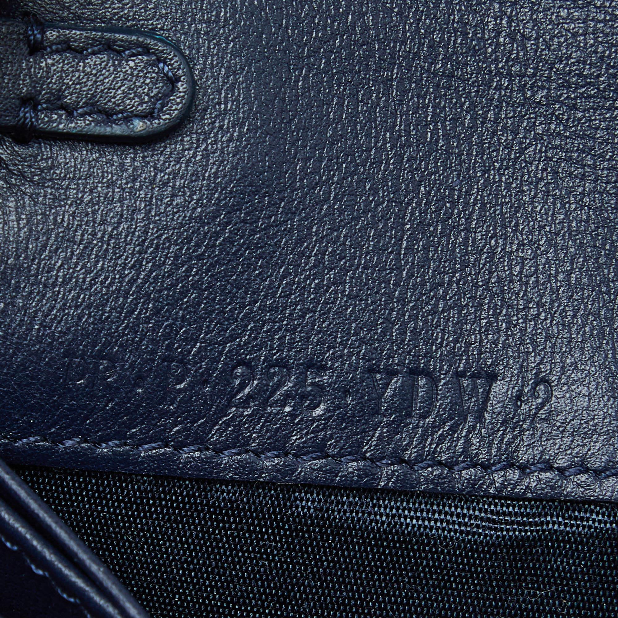 Valentino Blue/White Leather Rockstud Flap Wristlet Continental Wallet 3