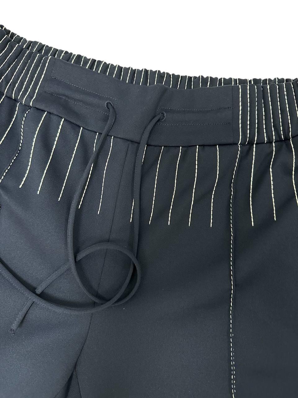 Valentino Azul Blanco Deportivo Pantalones traje Sz.42 Negro en venta