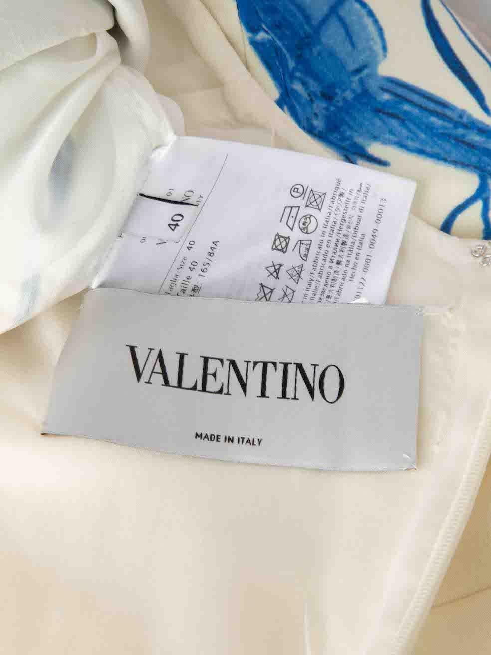 Women's Valentino Blue Wool Bluegrace Bouquet Mini Dress Size S