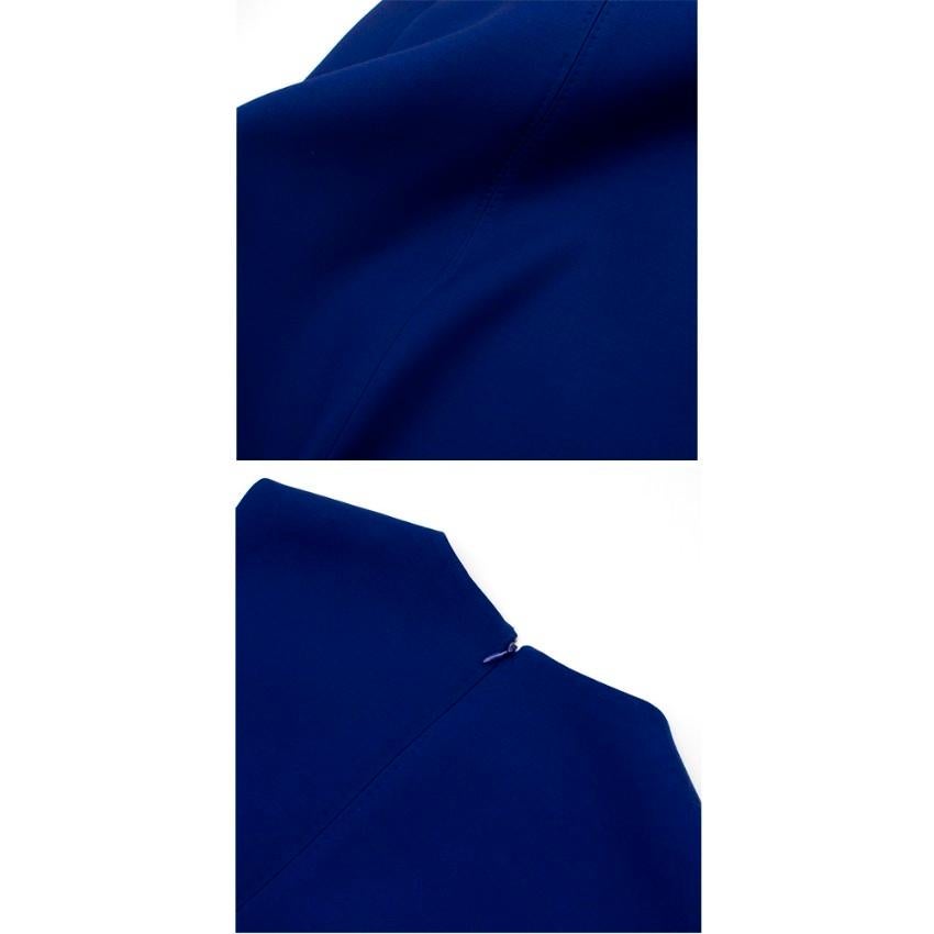 Valentino Blue Wool & Silk Scallop Trim Mini-Dress - Size US 8 1