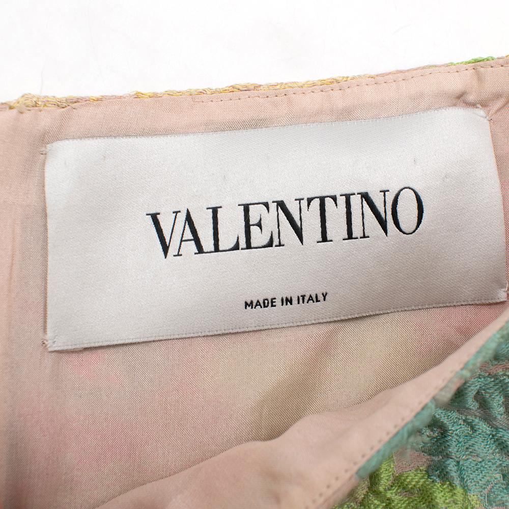 Valentino Blush Multi-Colour Floral Brocade Silk Dress - Size US6 For Sale 1