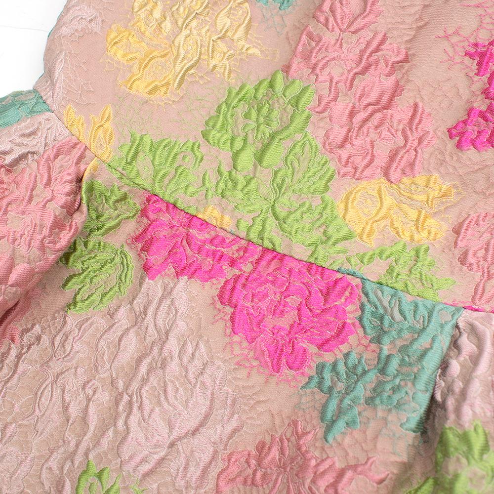 Valentino Blush Multi-Colour Floral Brocade Silk Dress SIZE - Size US 6 4