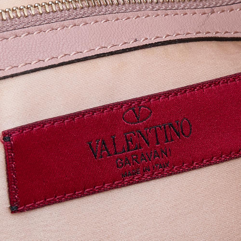 Valentino Blush Pink Organza and Leather Rosier Tote In Good Condition In Dubai, Al Qouz 2