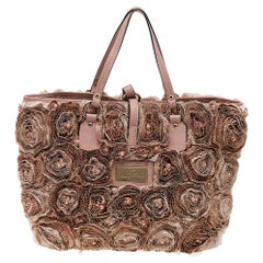 Valentino Blush Pink Organza and Leather Rosier Tote