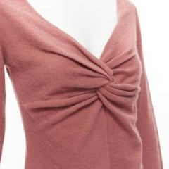 VALENTINO blush pink virgin wool blend twist front sweater top IT42 M