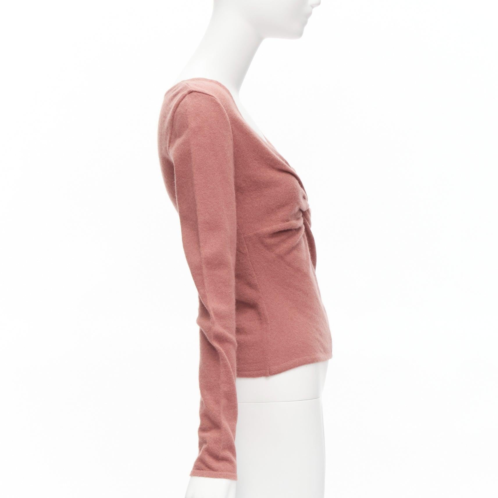 Women's VALENTINO blush pink virgin wool blend twist front sweater top IT42 M For Sale